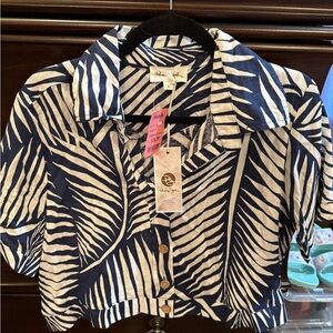 BNWT cropped linen blouse